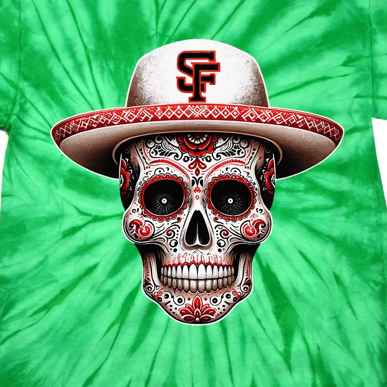 San Francisco Sugar Skull In The Style Mexican Day Tie-Dye T-Shirt