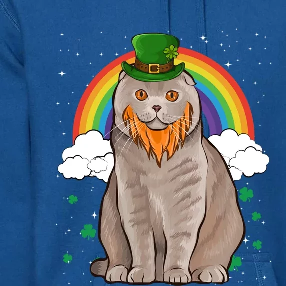 Scottish Fold St Patricks Day Leprechaun Gift Premium Hoodie