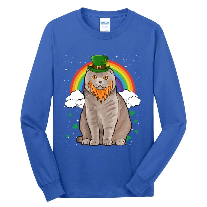 Scottish Fold St Patricks Day Leprechaun Gift Tall Long Sleeve T-Shirt