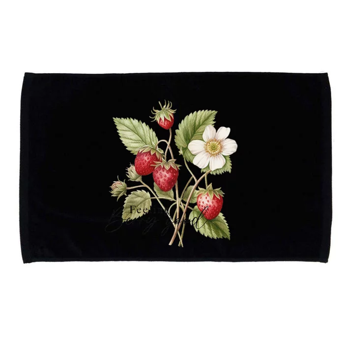 Summer Flower Strawberries Nature Lover Floral Wildflower Microfiber Hand Towel