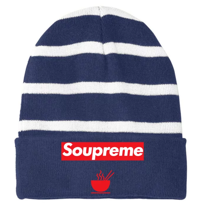 Soupreme Funny Soupreme Striped Beanie with Solid Band