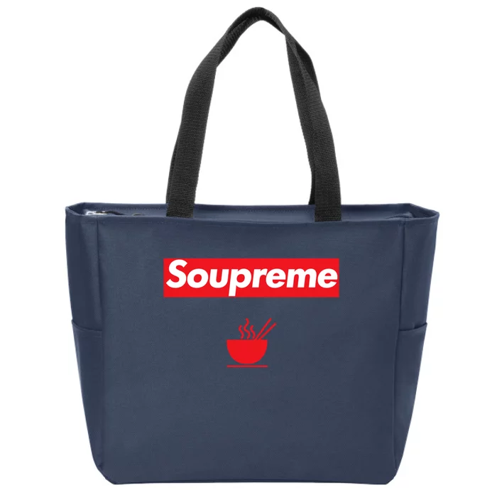 Soupreme Funny Soupreme Zip Tote Bag