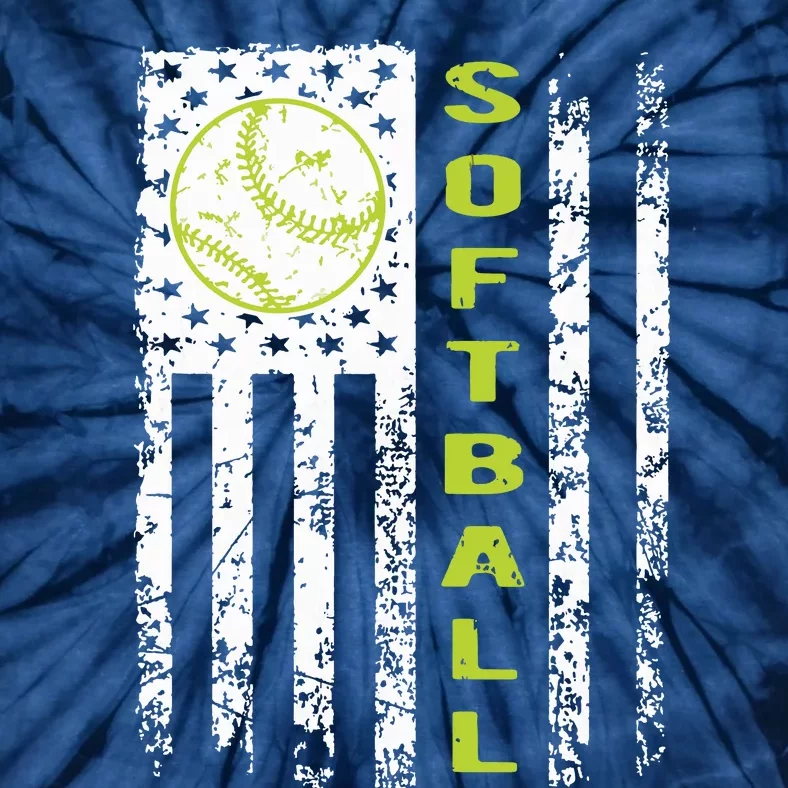 Softball Flag Softball Coach Outfit Softball Player Gift Tie-Dye T-Shirt