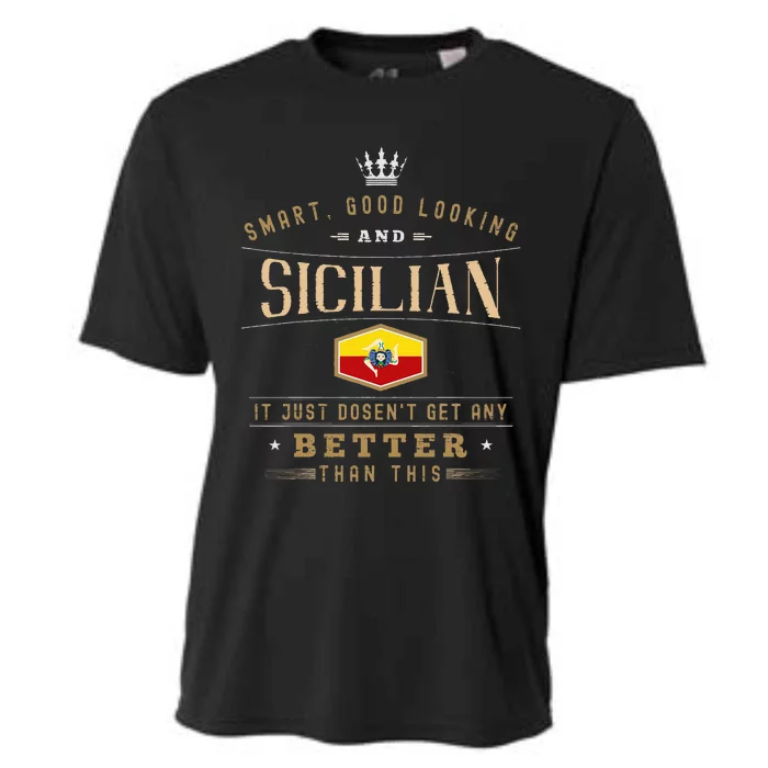 Sicily Flag Souvenirs For Sicilians Cooling Performance Crew T-Shirt