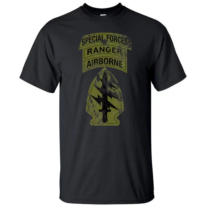 Special Forces Sf Ranger Tab Od Green Vintage Tall T-Shirt