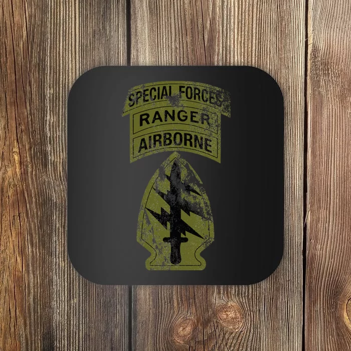 Special Forces Sf Ranger Tab Od Green Vintage Coaster