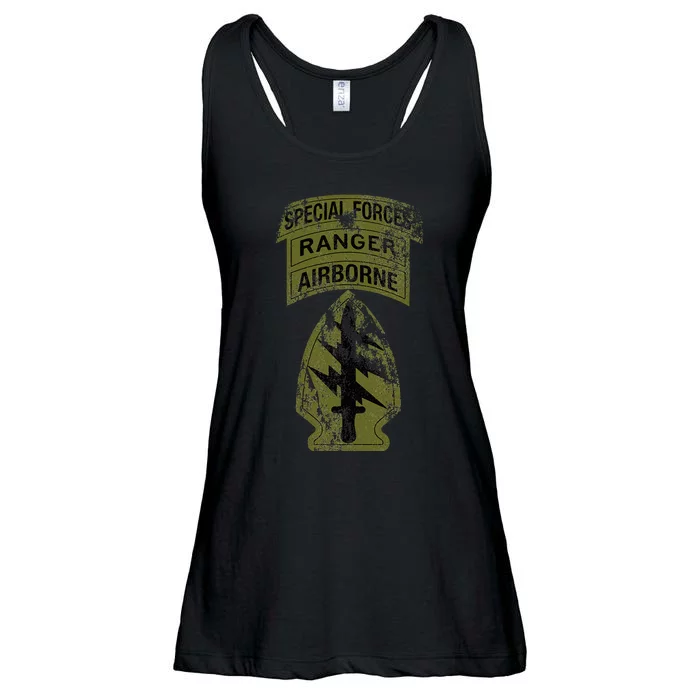 Special Forces Sf Ranger Tab Od Green Vintage Ladies Essential Flowy Tank