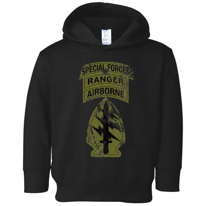 Special Forces Sf Ranger Tab Od Green Vintage Toddler Hoodie