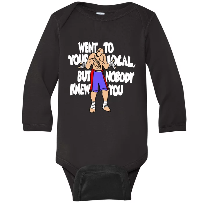 Street Fighter Sagat Went To Your Local But Nobody Knew You Baby Long Sleeve Bodysuit