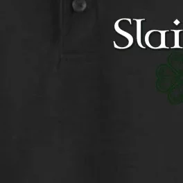 Slainte Funny St Patricks Day Drinking Dry Zone Grid Performance Polo