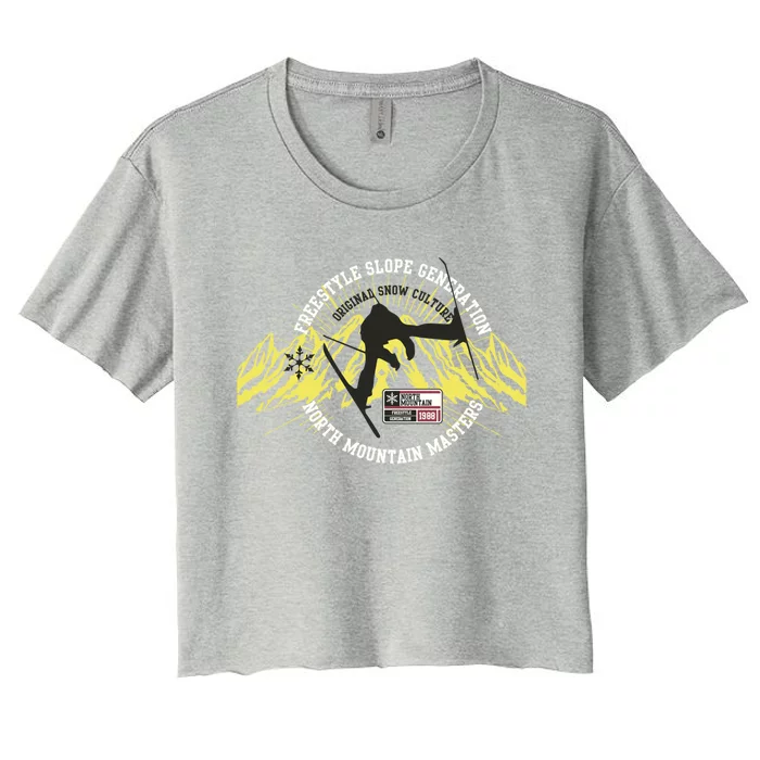 Skiing Freestyle Ski Sport Funny Gift Women's Crop Top Tee