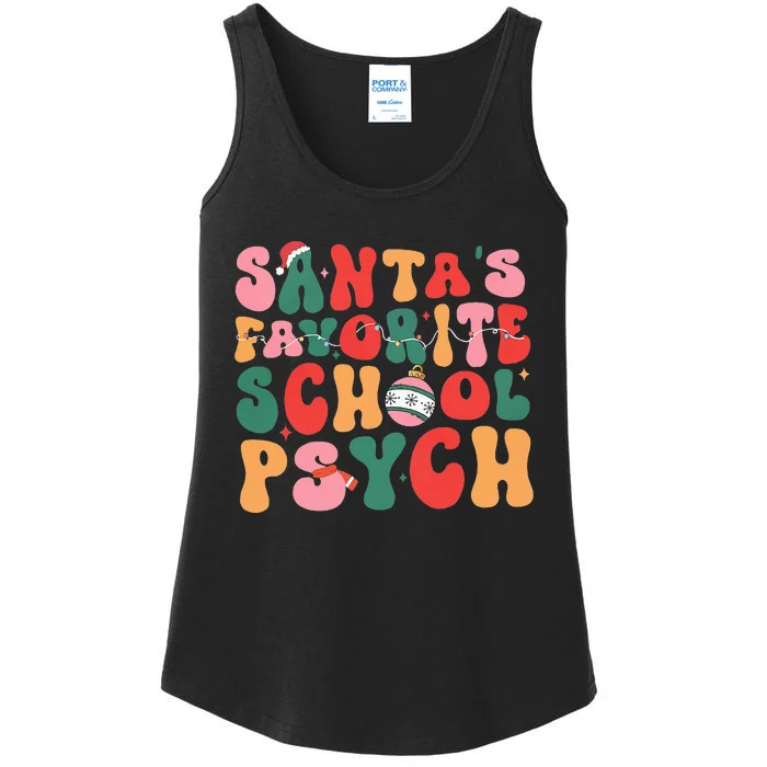 SantaS Favorite School Psych Christmas Psychologist Ladies Essential Tank