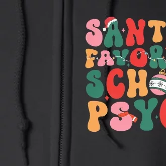 SantaS Favorite School Psych Christmas Psychologist Full Zip Hoodie