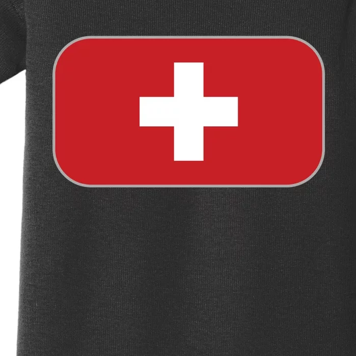 Switzerland Flag Soccer Team World Cup 2022 Swiss Flag Baby Bodysuit