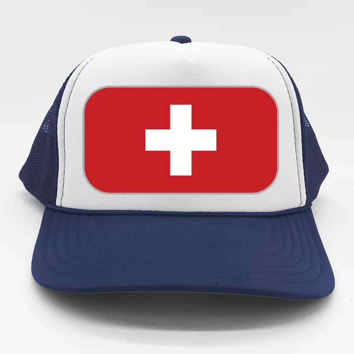 Switzerland Flag Soccer Team World Cup 2022 Swiss Flag Trucker Hat