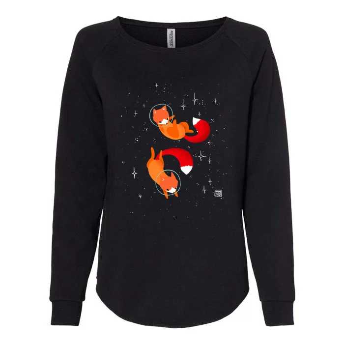 Space Foxes Womens California Wash Sweatshirt