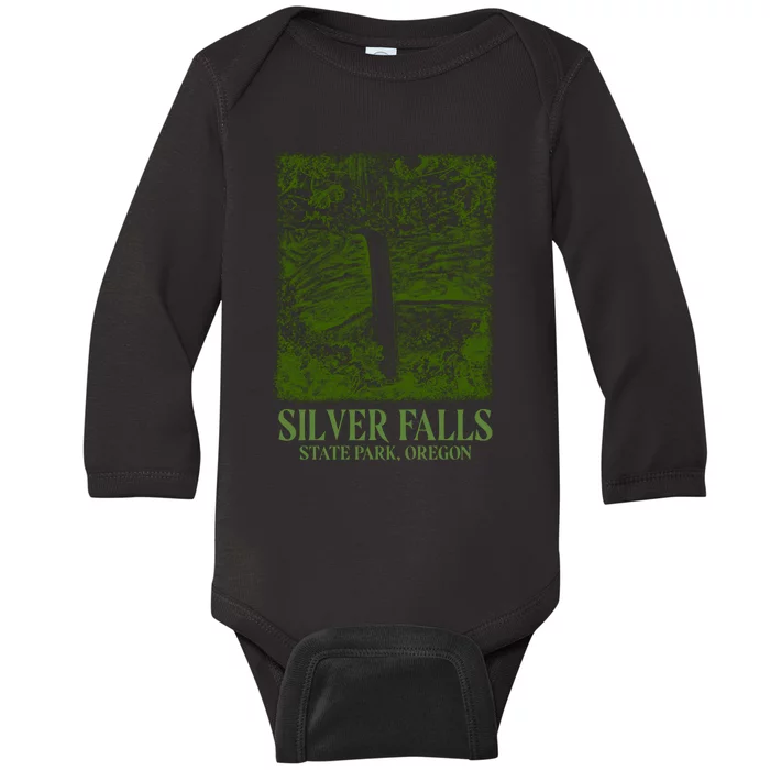 Silver Falls State Park Oregon Baby Long Sleeve Bodysuit