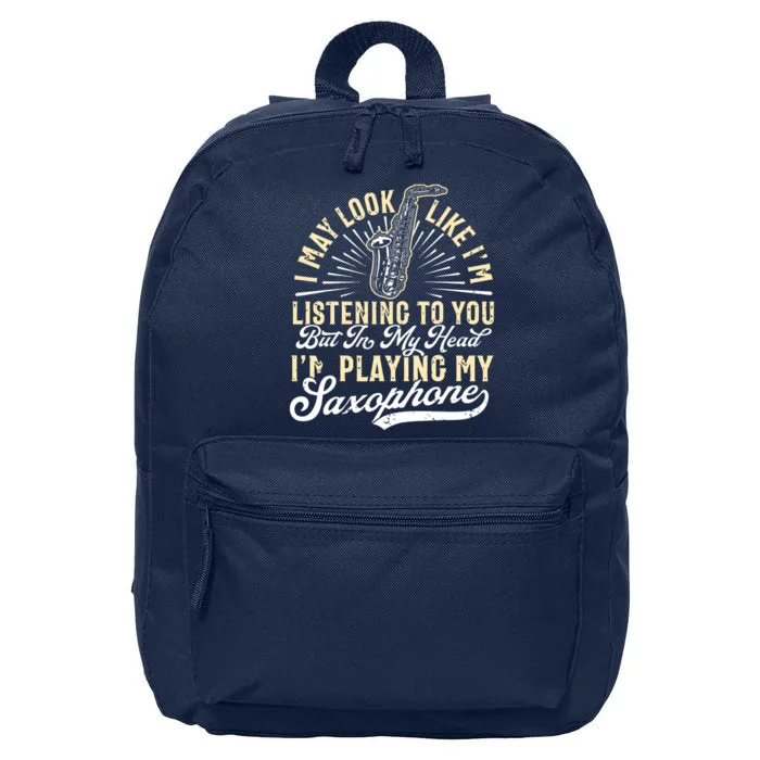 Saxophone Funny Saxophone Tee Sax Player 16 in Basic Backpack