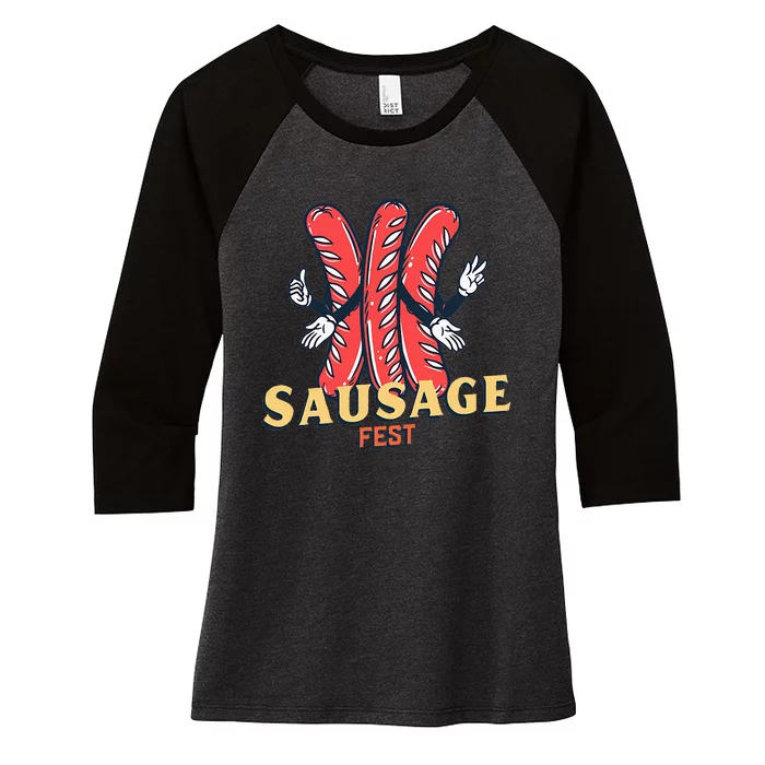 Sausage Fest Sausage Women's Tri-Blend 3/4-Sleeve Raglan Shirt