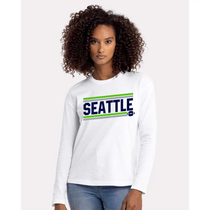 Seattle Football Womens Cotton Relaxed Long Sleeve T-Shirt