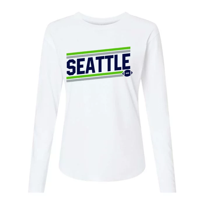 Seattle Football Womens Cotton Relaxed Long Sleeve T-Shirt