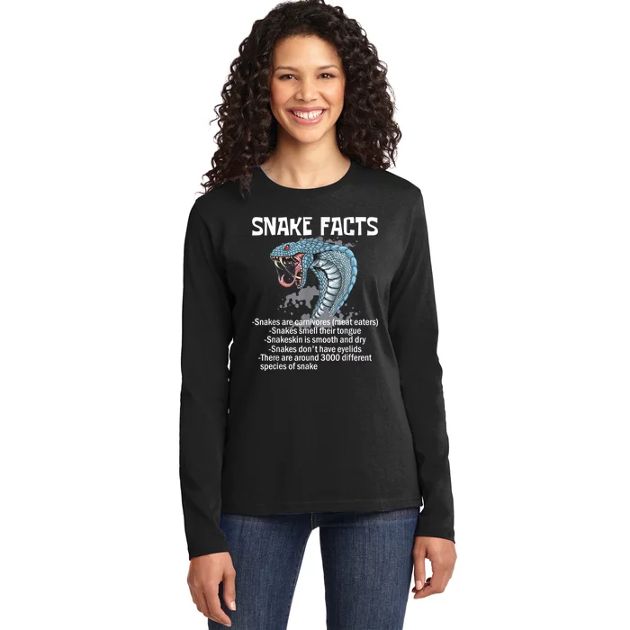 Snake Facts Snake Owner Reptile Zoologist Herpetologist Ladies Long Sleeve Shirt