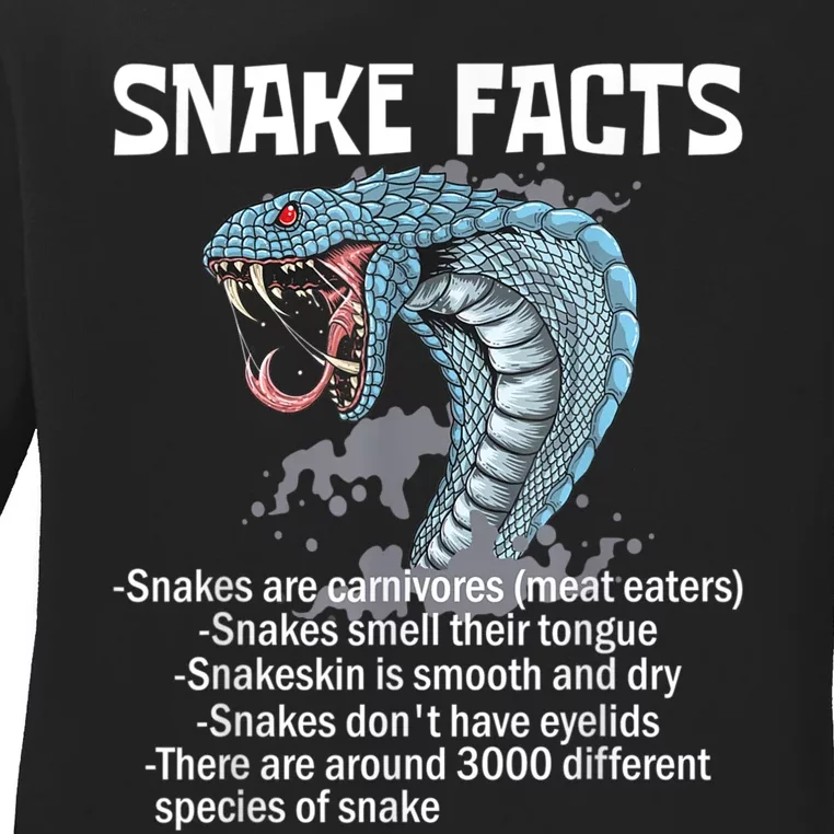 Snake Facts Snake Owner Reptile Zoologist Herpetologist Ladies Long Sleeve Shirt