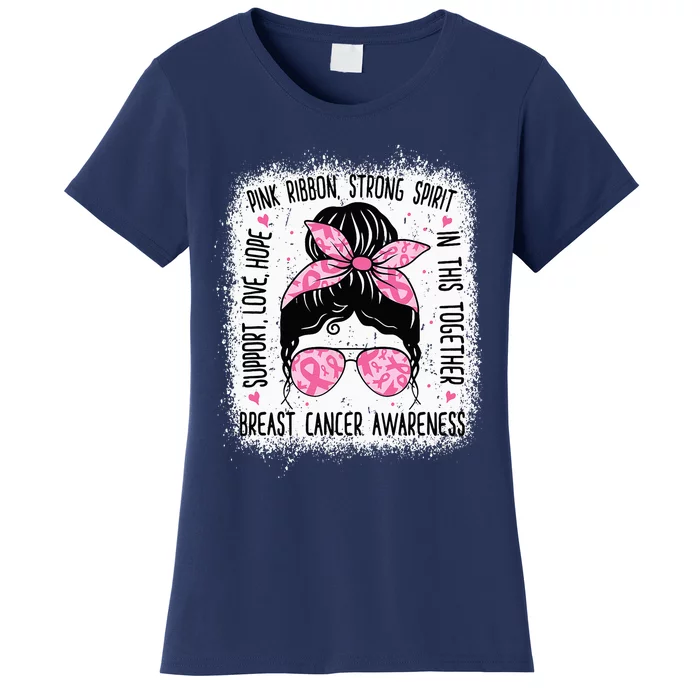 Support Fighter Survivor Warrior Breast Cancer Awareness Women's T-Shirt