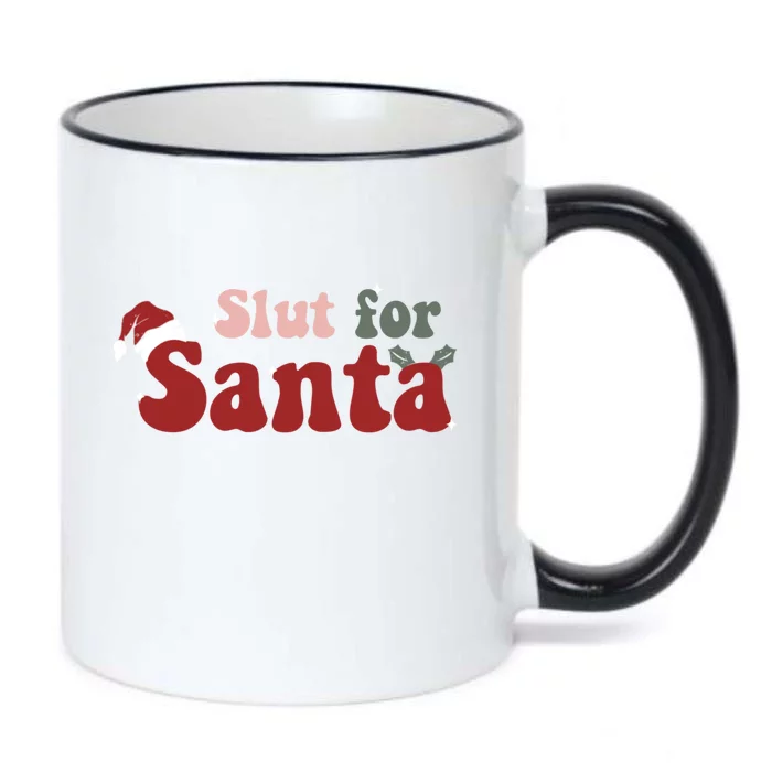 Slut For Santa Funny Christmas Black Color Changing Mug