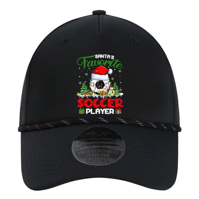 Santas Favorite Soccer Player Xmas Lights Christmas Pajama Cute Gift Performance The Dyno Cap