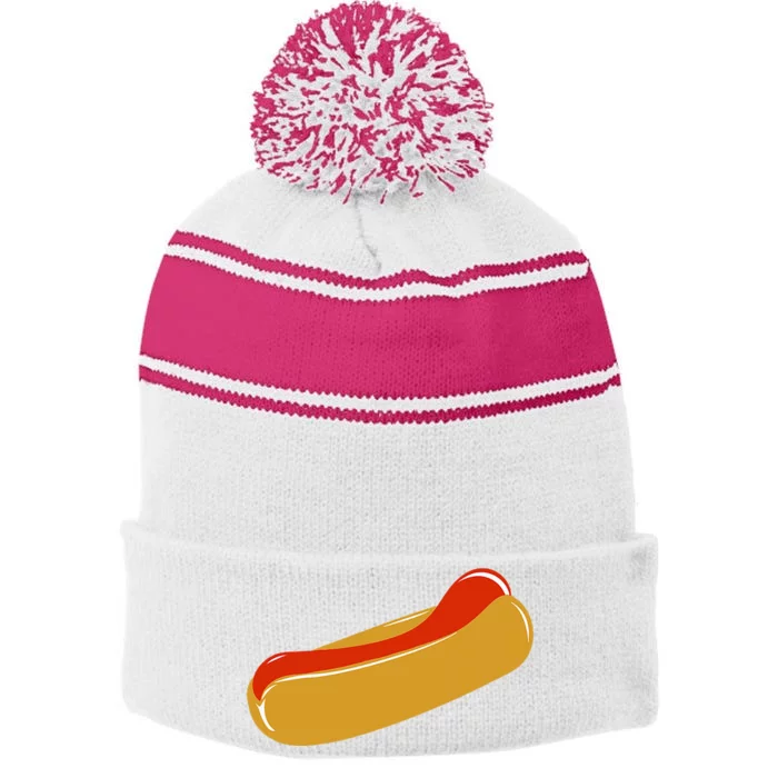 Sarcastic Foodie Statement AssholeFree Listening Stripe Pom Pom Beanie