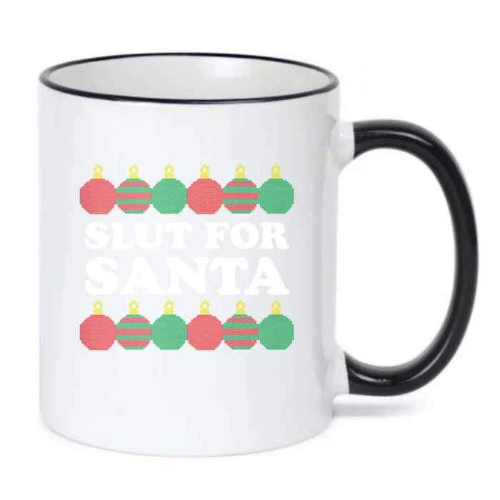 Slut For Santa Funny Christmas Black Color Changing Mug