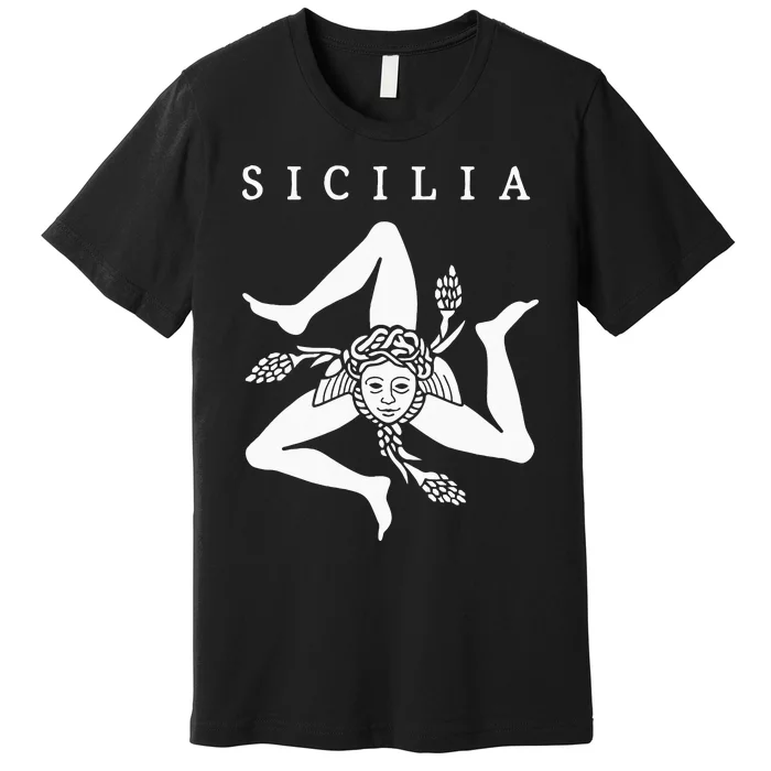 Sicilia Flag Sicily Palermo Italy Premium T-Shirt