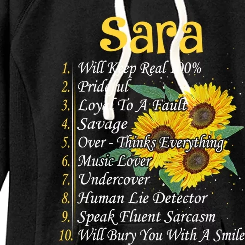 Sara Facts Sunflower Gift Sara First Name Gift Women's Fleece Hoodie