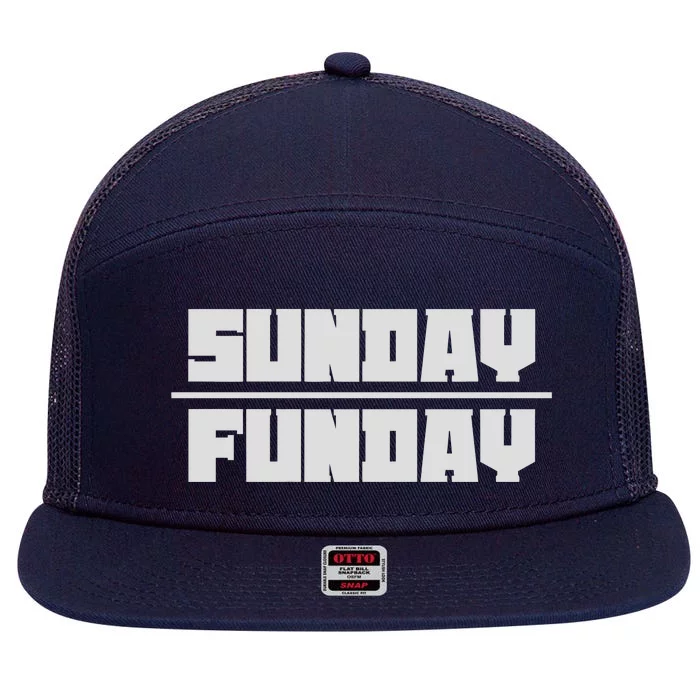 Sunday Funday 7 Panel Mesh Trucker Snapback Hat