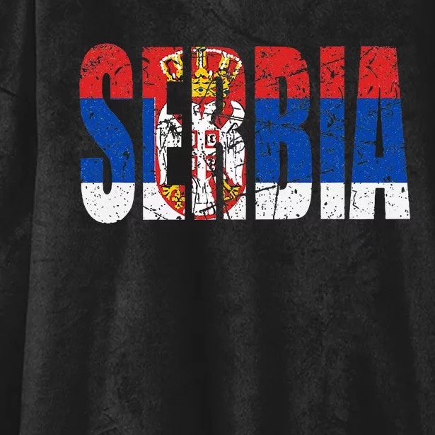 Serbia Flag Hooded Wearable Blanket