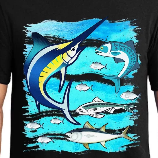 Saltwater Fish Swordfish Mahi Tuna Kingfing Atlantic Ocean Pajama Set