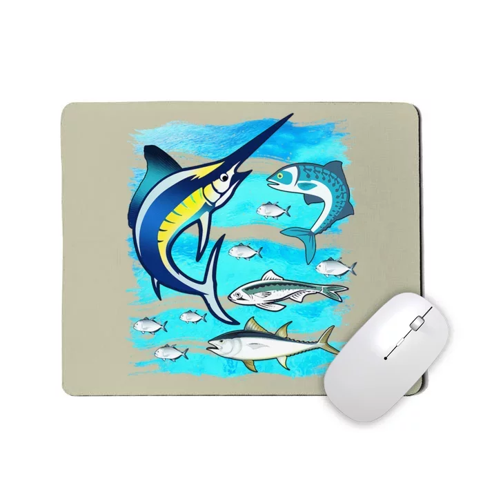 Saltwater Fish Swordfish Mahi Tuna Kingfing Atlantic Ocean Mousepad