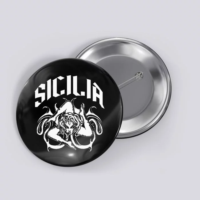 Sicilia Flag Sicily Palermo Italy Button