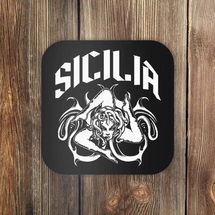 Sicilia Flag Sicily Palermo Italy Coaster