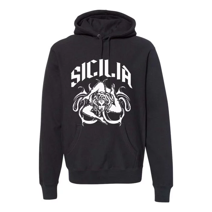 Sicilia Flag Sicily Palermo Italy Premium Hoodie