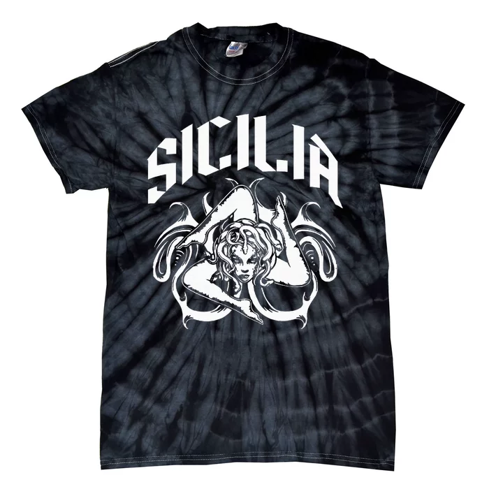 Sicilia Flag Sicily Palermo Italy Tie-Dye T-Shirt