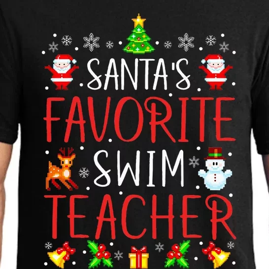 SantaS Favorite Swim Teacher Xmas Matching Pajama Set