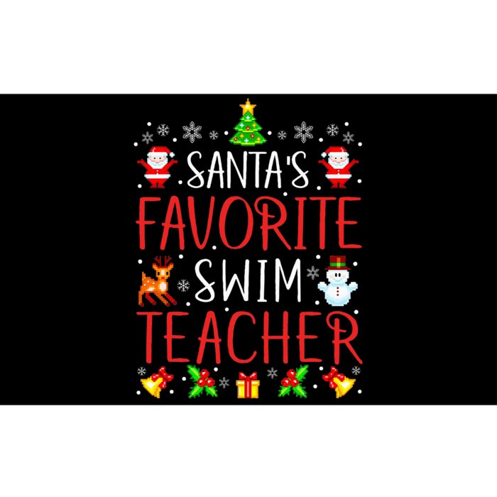 Santa's Favorite Swim Teacher Xmas Matching Bumper Sticker