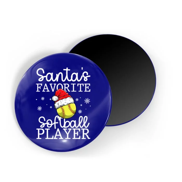 SantaS Favorite Softball Player Christmas Soccer Santa Hat Gift Magnet