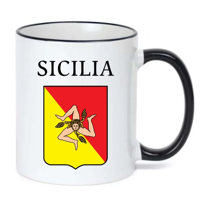 Sicilia Flag Sicily Palermo Italy Gift Black Color Changing Mug