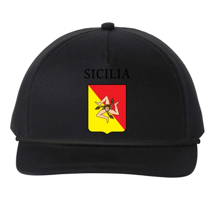 Sicilia Flag Sicily Palermo Italy Gift Snapback Five-Panel Rope Hat