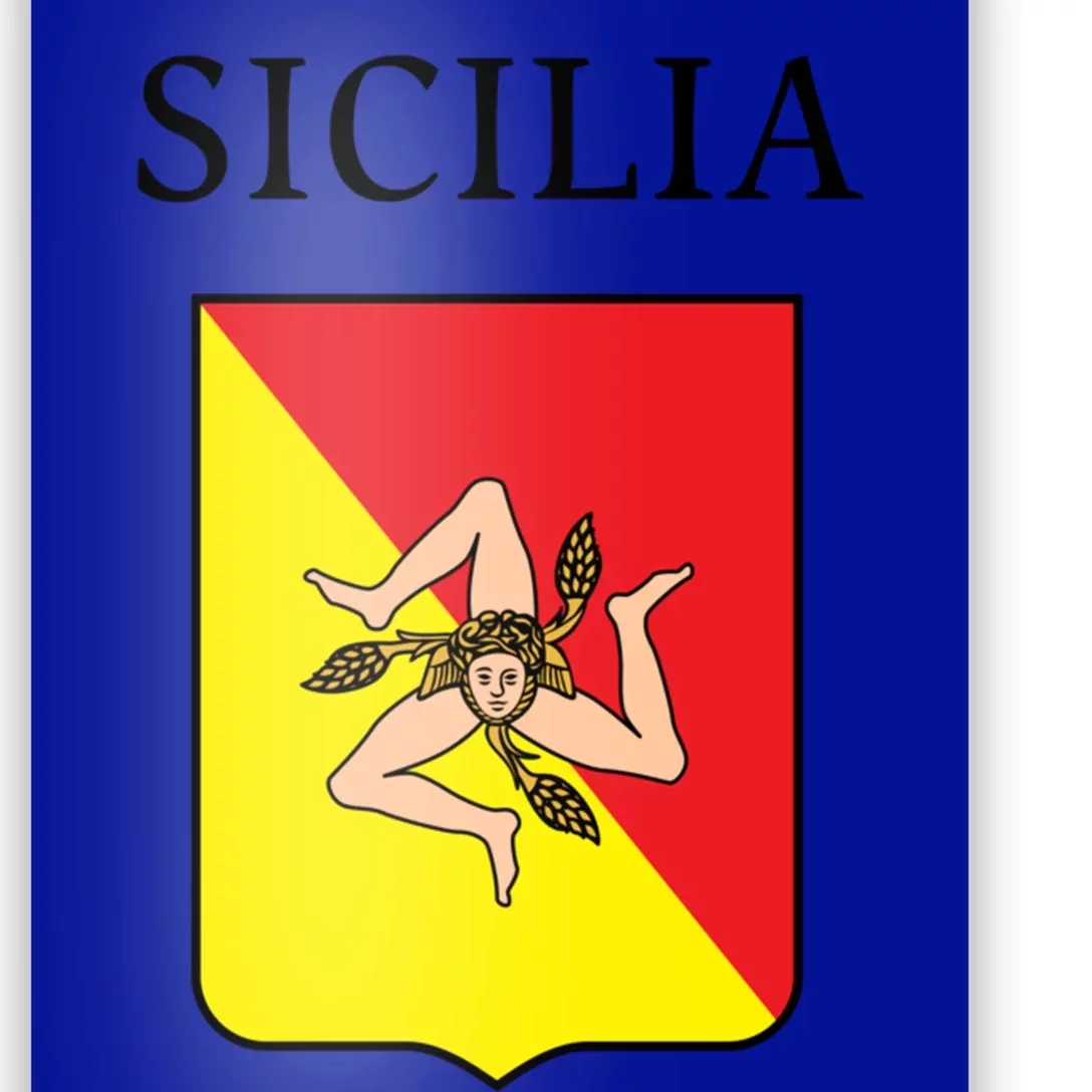 Sicilia Flag Sicily Palermo Italy Gift Poster