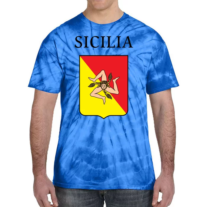 Sicilia Flag Sicily Palermo Italy Gift Tie-Dye T-Shirt