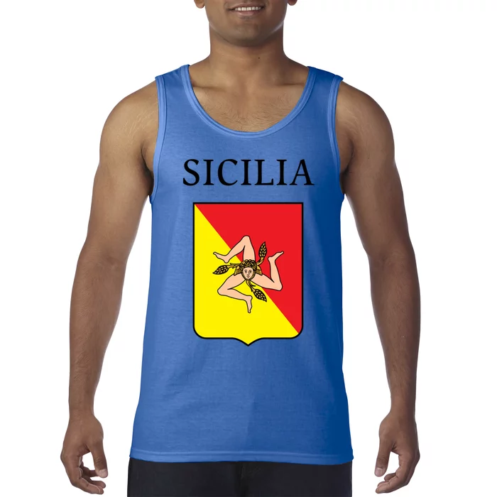 Sicilia Flag Sicily Palermo Italy Gift Tank Top